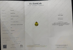 14.48 carat Canary Tourmaline is ICA certified