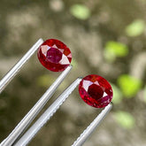 2.15 Carats Red Ruby Oval Stone Pair