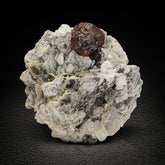 Red Spessartine Garnet on Muscovite