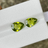 3.60 Carats Pear Shape Peridot Pair