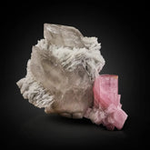 Tourmaline on Quartz with Cleavelandite