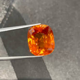 26.09 carats GRS Certified Orange Sapphire Cushion Cut Natural Sri Lankan Gemstone