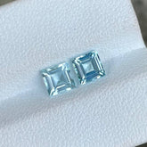 1.23 Carats Square Aquamarine Pair