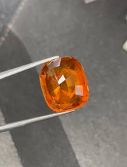 26.09 carats GRS Certified Orange Sapphire Cushion Cut Natural Sri Lankan Gemstone