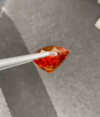 26.09 carats GRS Certified Orange Sapphire Cushion Cut Natural Sri Lankan Gemstone