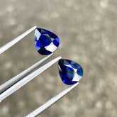 3.64 Carats Pear Shaped Sapphire Pair