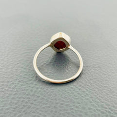 Handmade Red Rough Spinel Silver Ring