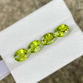 5 Carats Peridot Oval Set 4 Piece