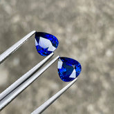 3.54 Carats Pear Shaped Sapphire Pair