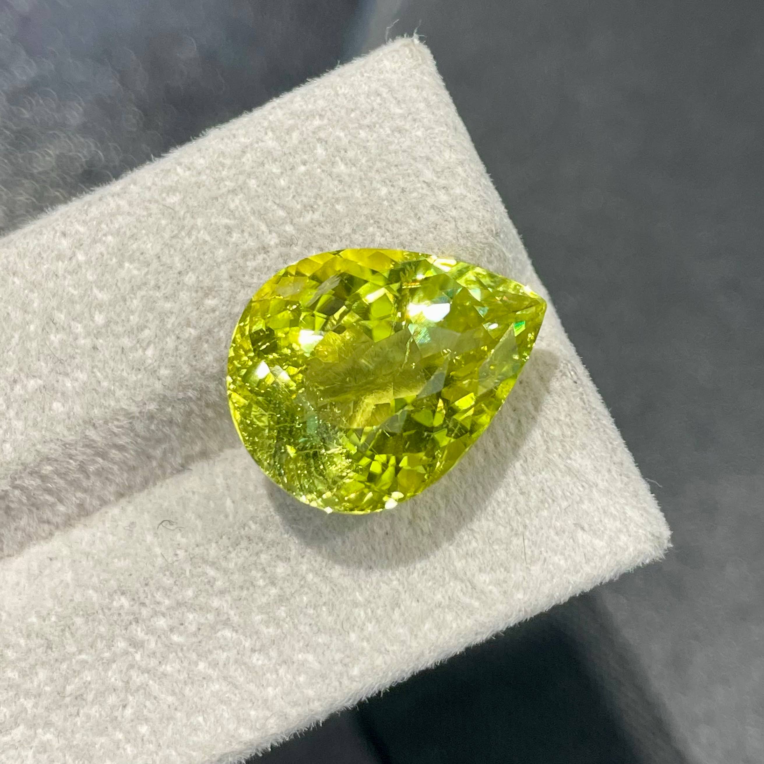 14.48 carat Canary Tourmaline is ICA certified