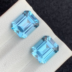 9.00 Carats Sky Blue Topaz Pair