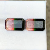 14.45ct Bi-Color Tourmaline Pair Emerald Cut