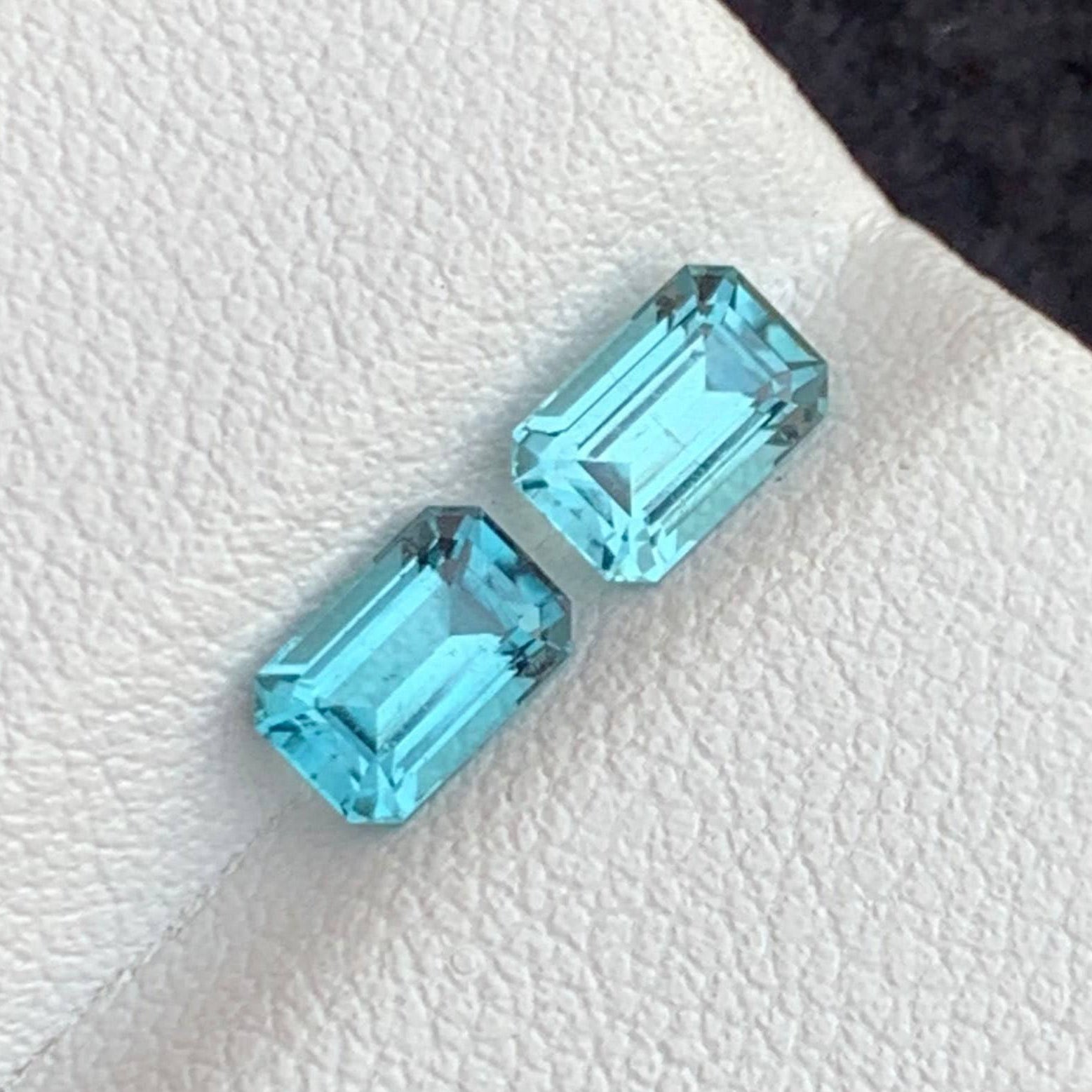1.60 Carats Sea Blue Tourmaline Pair