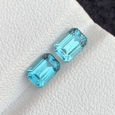 1.60 Carats Sea Blue Tourmaline Pair