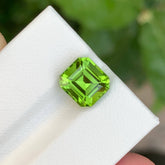 2.70 Carats Peridot Stone Asscher Cut