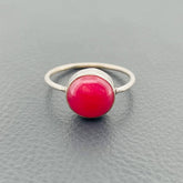 Handmade Rhodochrosite Silver Ring