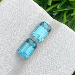 1.60 Carats Sea Blue Tourmaline Pair