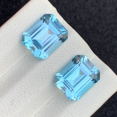 9.00 Carats Sky Blue Topaz Pair