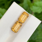 4.25 Carats Citrine Pair Emerald Cut
