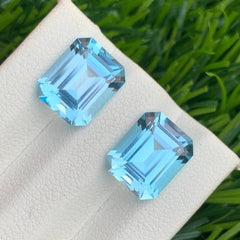 9.00 Carats Sky Blue Topaz Pair