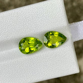 4.70 Carats Green Pear Peridot Pair