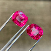9.8 carats Pink Mahenge Spinel Pair Cushion Cut Natural Tanzanian Gemstone