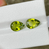 4.01 Carats Pear Shape Peridot Pair