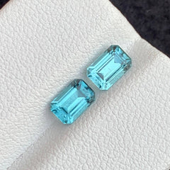 1.60 Carats Sea Blue Tourmaline Pair