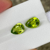 4.50 Carats Pear Shape Peridot Pair
