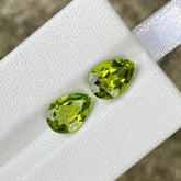 4.28 Carats Green Pear Peridot Pair