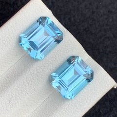 9.00 Carats Sky Blue Topaz Pair