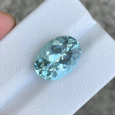 7.69 Carats Blue Aquamarine Oval Stone
