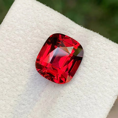 6.45ct Bright Red Garnet Cushion Cut