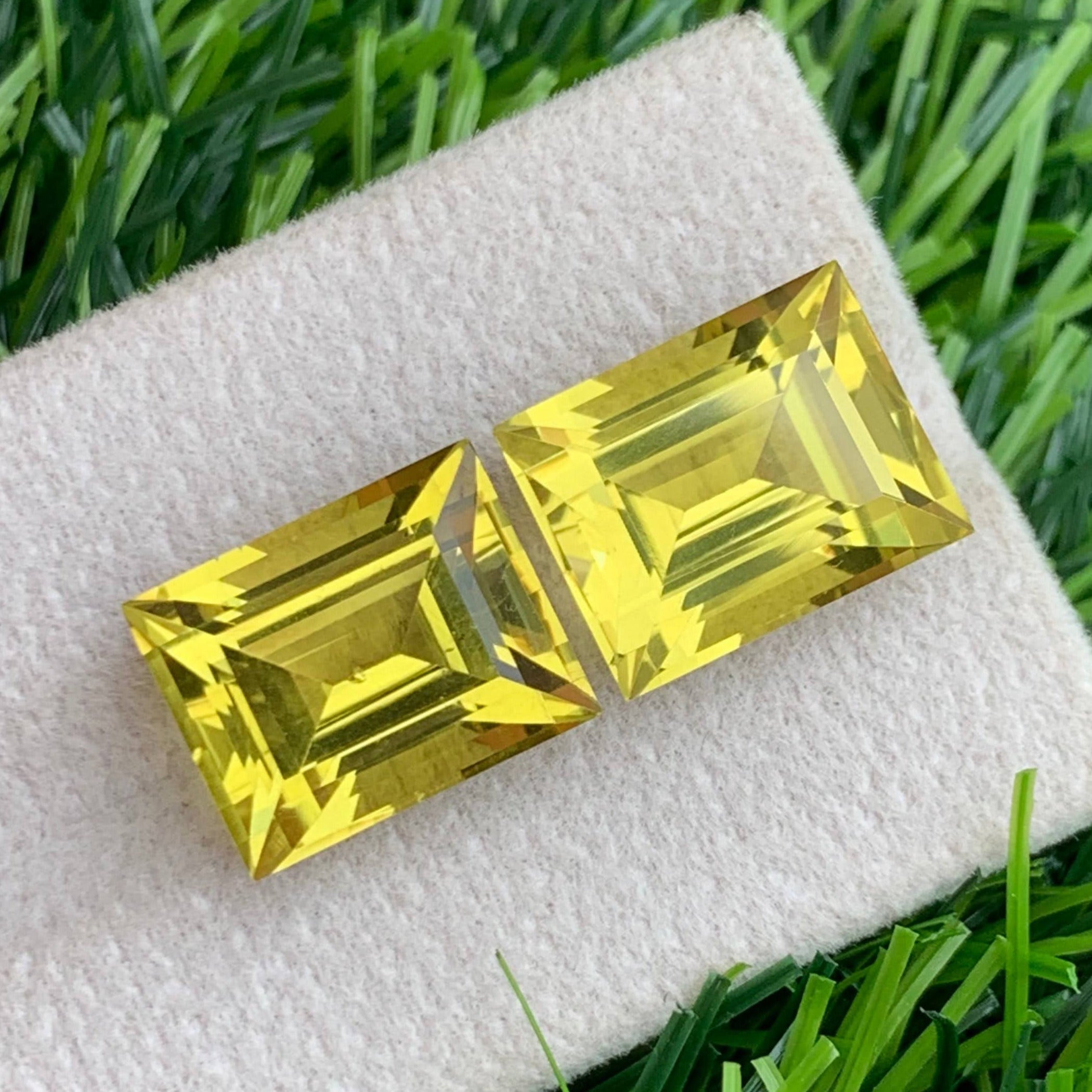 Yellow Lemon Quartz Pair