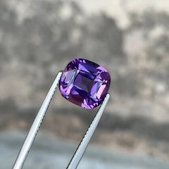 4.35 Carat Cushion Cut Purple Amethyst