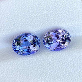 5.33 carats Blue Tanzanite Stone Pair Oval Shaped Tanzanian Gemstone