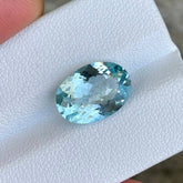 4.36 Carats Blue Aquamarine Oval Stone