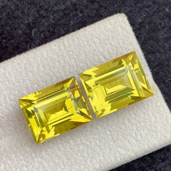 Yellow Lemon Quartz Pair