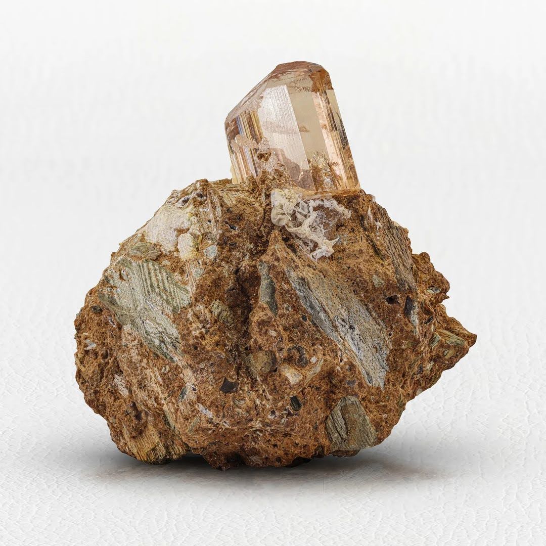 Buy Brown Topaz Crystal on Calcite Matrix at GandharaGems
