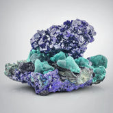 Electric Blue Azurite on Malachite
