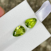 3.62 Carats Pear Shape Peridot Pair