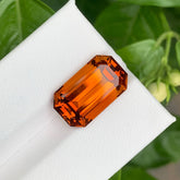 8.70 Ct Emerald Cut Orange Fire Citrine