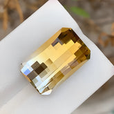 19.36 carats Bicolor Citrine Stone Loupe Clean Pixel Bar Cut Brazilian Gemstone
