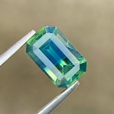 1.21Ct Teal Sapphire Emerald Cut