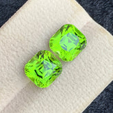 8.40ct Green Peridot Pair Cushion Cut