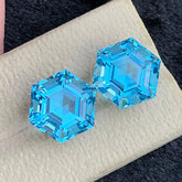 17.80ct Swiss Blue Topaz Pair Hexagon