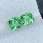 2.10ct Mint Tsavorite Pair Cushion Cut