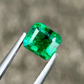 0.52ct Rich Green Zambian Emerald Emerald Cut