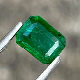 0.74ct Deep Green Zambian Emerald Cut Emerald