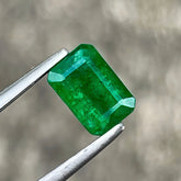 0.68ct Vivid Green Zambian Emerald Cut Emerald